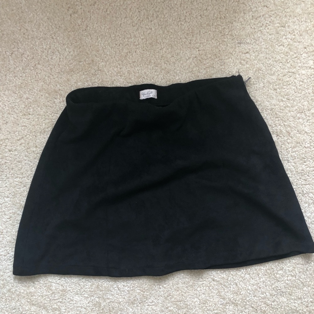 black suede skirt
